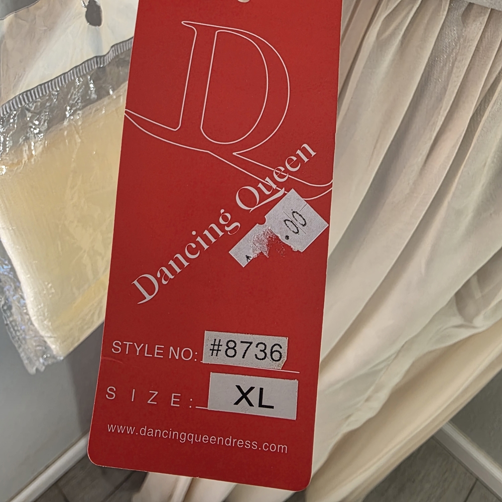 Dancing Queen Cream and Silver Embellished Prom Dress - Picture 5 of 6